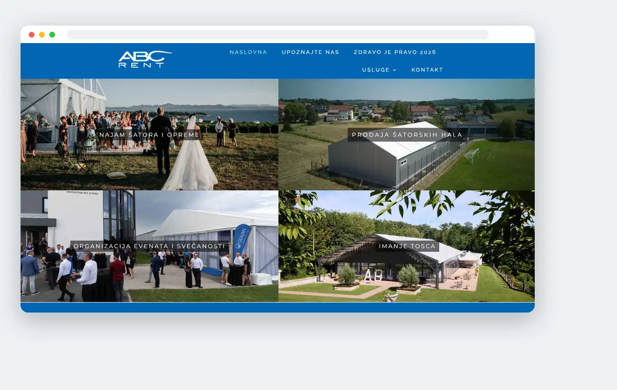 Web stranica ABC Rent