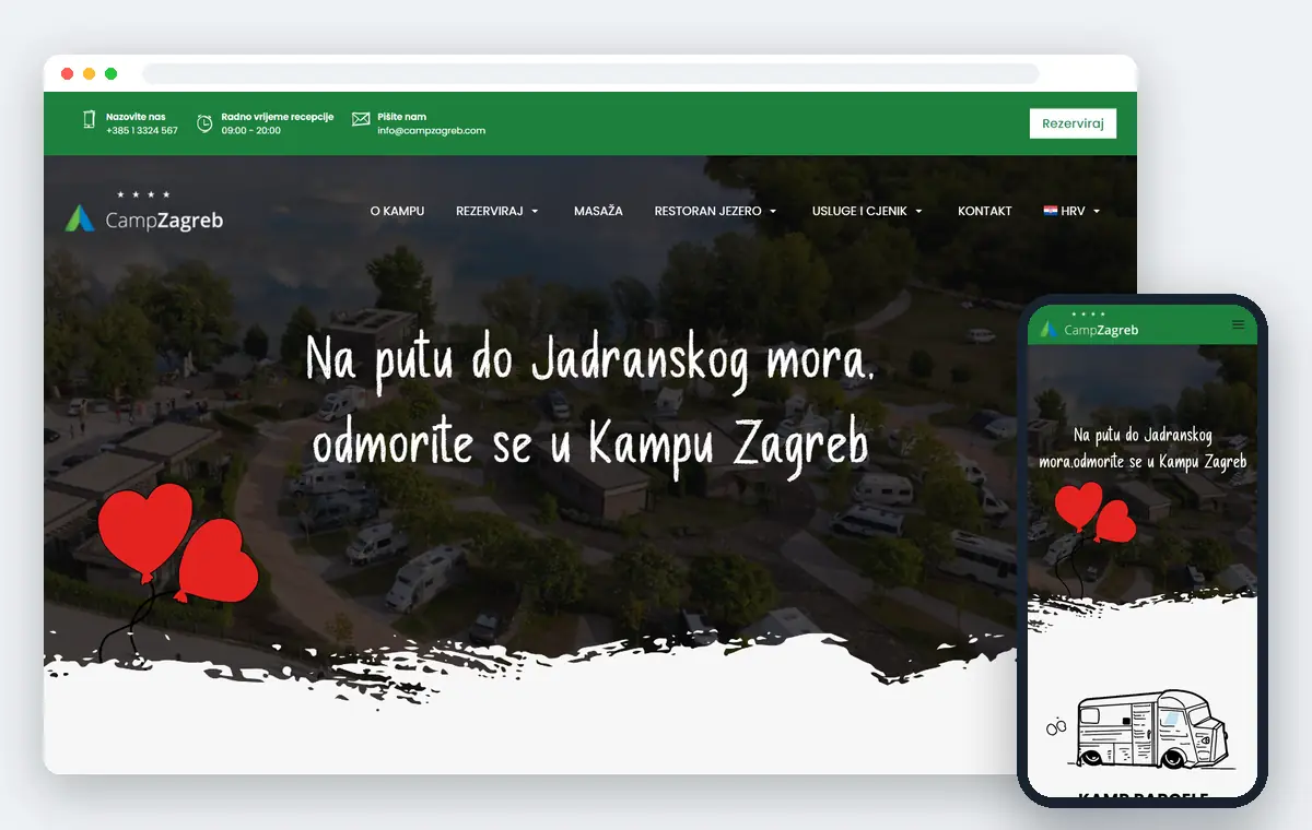 Web stranica Camp Zagreb