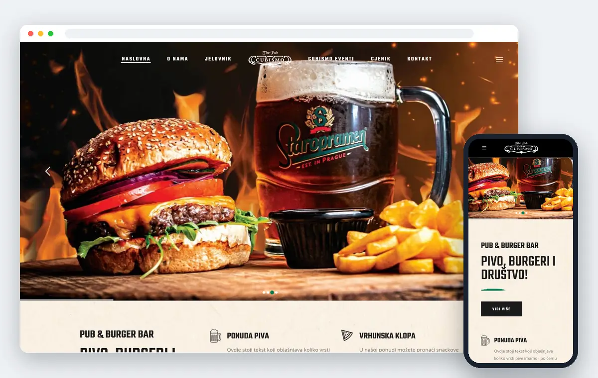 Web stranica The Pub Cubismo