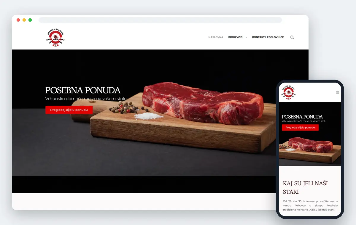 Web stranica Mesnice Kalinski
